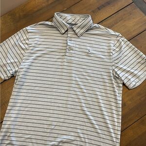 Under Armour Gray and Black Striped Polo Shirt